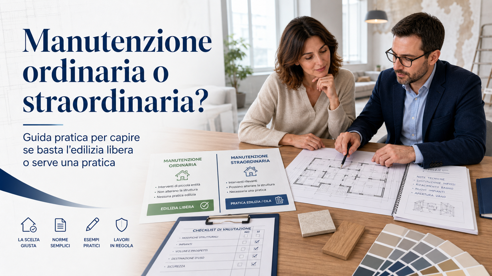 Due persone davanti a dei progetti