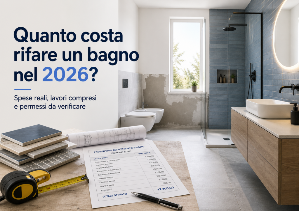 Un bagno e un elenco prezzi